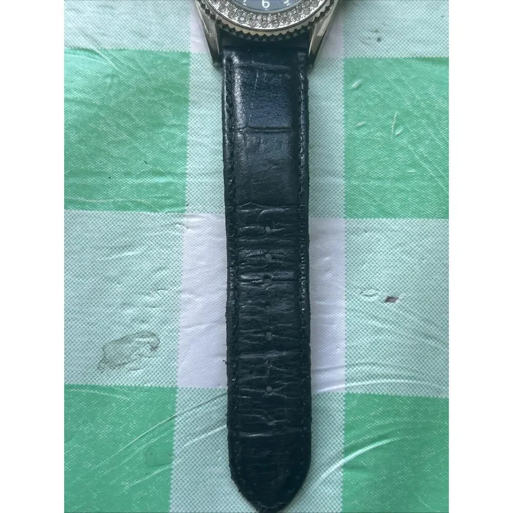 Vernier Black Dial And Band Silver Case Women’s Quartz Watch